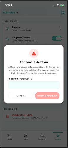 delete data